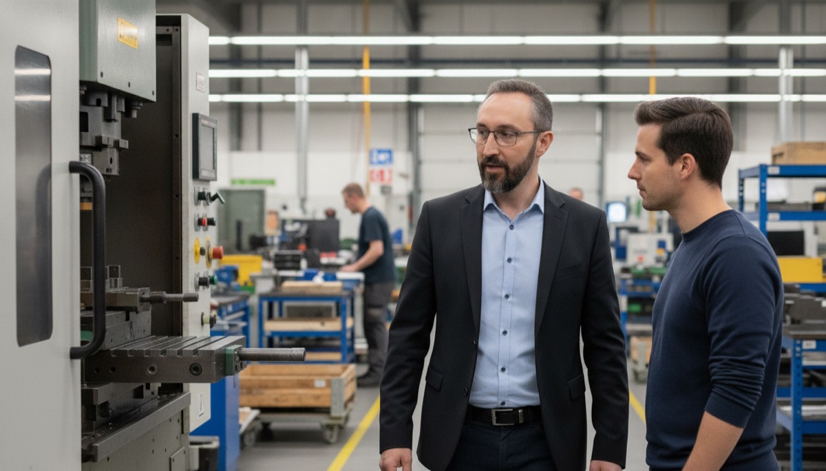 Tim Rosen von NovaData Solutions beim Kunden vor Ort im Beratungsgespräch